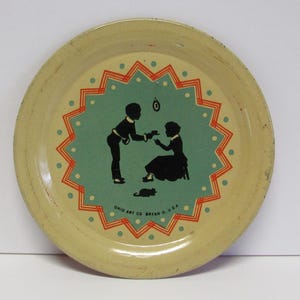 1930&#39;s Ohio Art Silhouette Tin Toy Plate