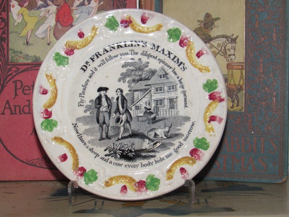 Child's Antique Porcelain Plate (DR) Child's Antique Porcelain Plate (DR)
