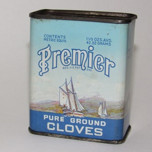 Vintage Premier Spice Tin Ground Cloves