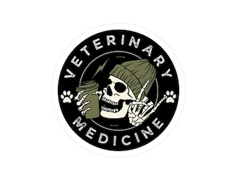 Vet Tech Skeleton Sticker, Veterinary Medicine Decal