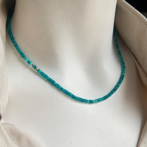Neon Blue Ethiopian Opal Necklace, 14k Gold-Filled