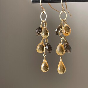 Citrine and Smoky Quartz Earrings