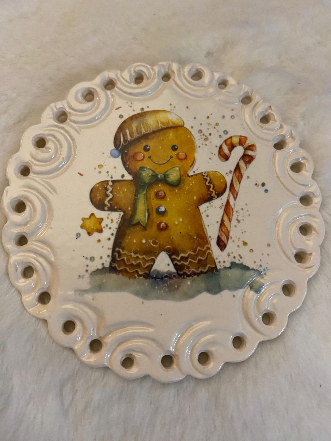 Gingerbread Base Festive Gingerbread Man Base With Gingerbread House Embellish Pine ...