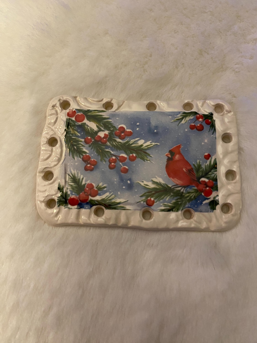 Cardinal Bird Pine Needle Base 2.5 '' X 1 3/4'' #7 - Etsy