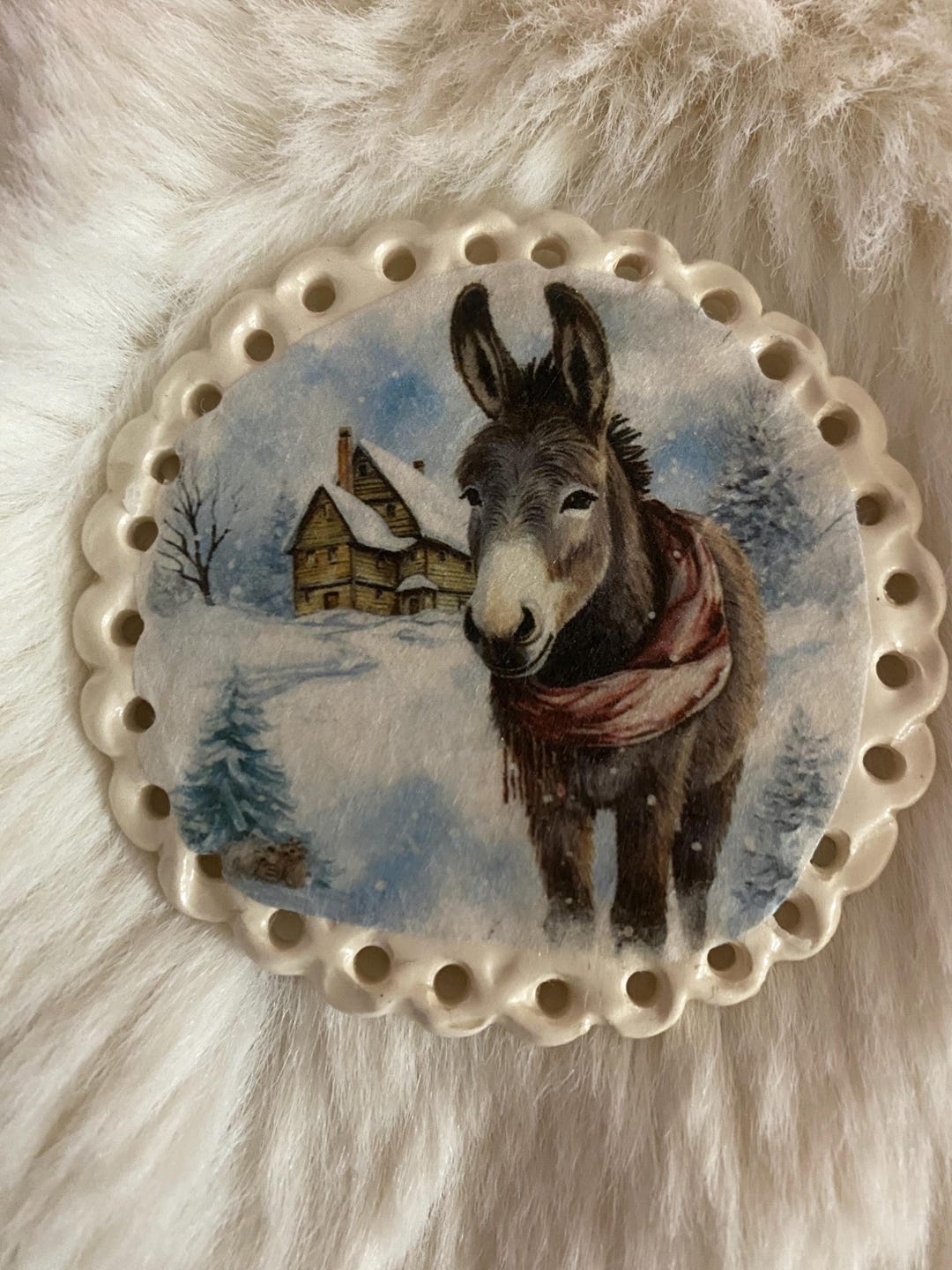 Sweetest Winter Donkey Pine Needle Base 3'' X 2 3/4'' #56 - Etsy