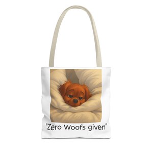 Draagtas, cartoonhond zonder inslagen, grappig citaat, ontwerp schattig hond, tas in Disney-stijl, cadeau hondenliefhebber, Disney-stijl