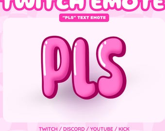 Funny Pink PLS Twitch Emote for Streamers (Digital Download)