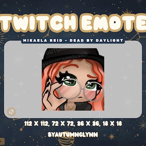 Emote divertido de Twitch - Emote de Mikaela Sus - Emote de Dead by Daylight / Emote de DBD / Emotes divertidos / Mikaela Reid / VTubers, creadores / YouTube, Kick