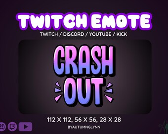 Emote Crash Out Text – Emote de reação estática engraçada para Twitch e Discord (Download Digital)