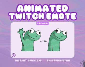 Lustiges Eidechsen Meme Animiertes Emote – Twitch, Discord | Grüne Eidechse Emote (Digitaler Download)