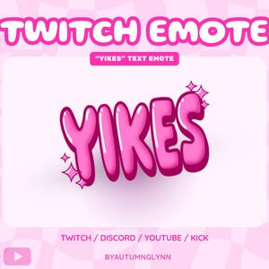 Funny Twitch Emote - Yikes Text Emote | Funny Emotes | Cute Twitch Emote | Cute Pink Emote for Streamers, VTubers, & Creators | Youtube