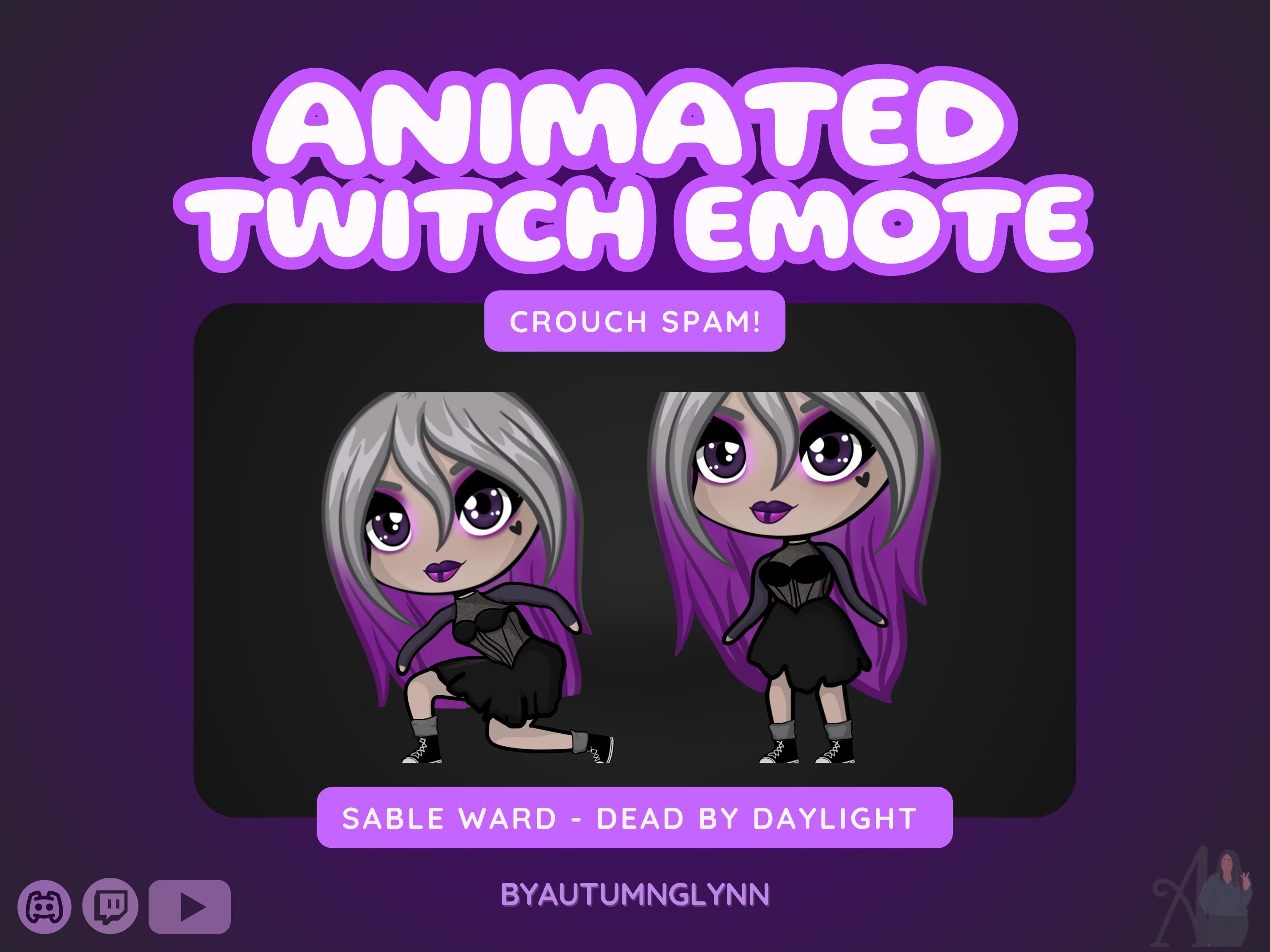 Funny DBD Crouch Spam Emote - Animated Sable Ward Emote | Dead By Daylight Emote | DBD Emote for VTubers,  Horror,  Creators | Youtube, Kick