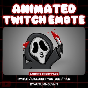 Animated Twitch Emote - Ghost Face Dancing Emote | Scary Cute Funny Discord Emotes | Scream | Emote for Horror Streamers, VTubers, Creators