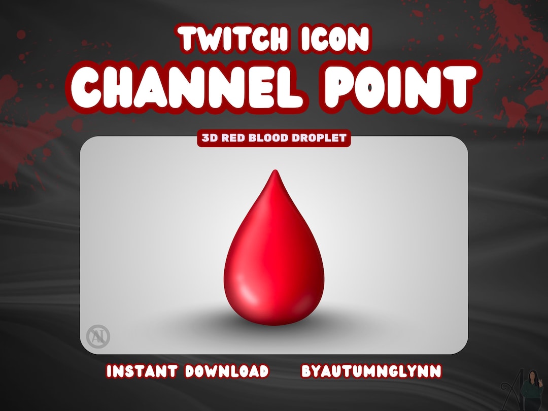 Twitch Channel Point Icon - Red Droplet - Blood Points - DBD / Horror ...