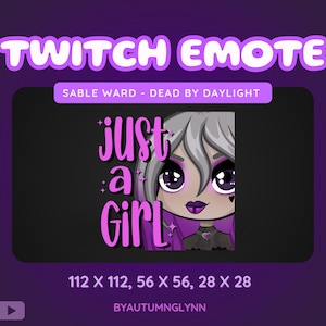 Cute Twitch Emote - Static Sable Ward Emote | Just a Girl | Dead By Daylight Emote | DBD Emote for VTubers,  Horror,  Creators | Youtube