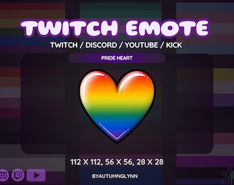 Rainbow Pride Heart Emote: LGBTQIA+ Twitch, Discord, YouTube (Digital Download)
