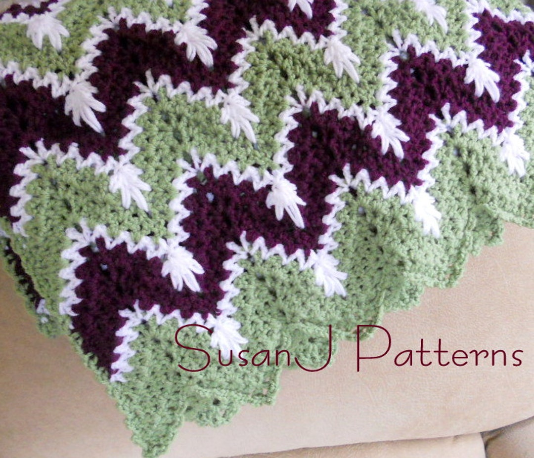 Instant Download Snow Drops in the Valley Crochet Afghan Pattern PDF