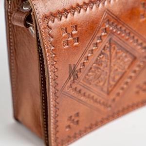 Vintage Genuine Leather Crossbody Bag | Unisex Shoulder Bag | Handmade Travel Purse