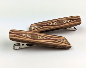 Wooden Hair Clips Alligator BOHO Natural Fall Eco Conscious Forest Hardwood Gift Nature Handmade in Montana by Wooden Images
