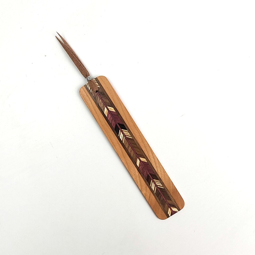 Wooden Bookmark CHERRY PURPLEHEART Book Club Office Study Library ...