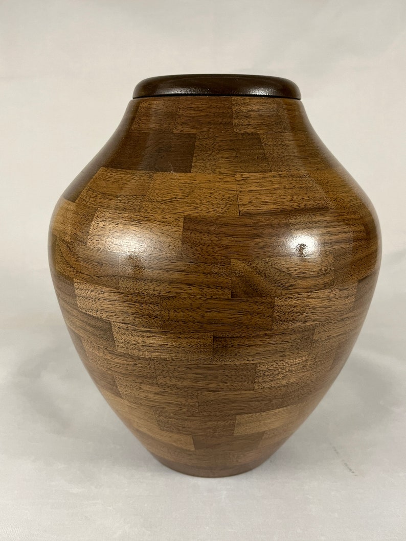 Wood UrnCremation UrnWalnut UrnUrn for Human AshesFull Size UrnCremate UrnTurned Wood UrnFuneral Urn200 cubic inchesFuneral Urn image 3