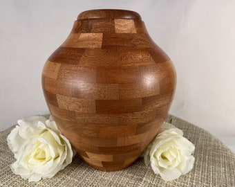 Urn|Wood Urn|Cremation Urn|Urn for Human Ashes|Full Size Urn|Cremate Urn|Turned Wood Urn|Funeral Urn|American Made|200 inch Urn|Funeral Urn