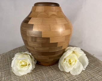 Wood Urn|Cremation Urn|Urn for Human Ashes|Full Size Urn|Cremate Urn|Turned Wood Urn|Funeral Urn|American Made|Classic Urn|Funeral Urn