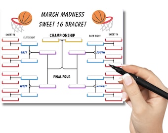 Sweet 16 March Madness Bracket || Printable PDF
