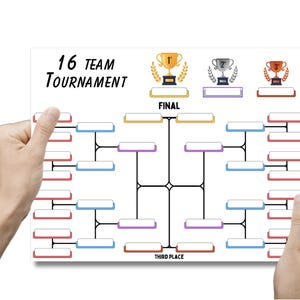 8 / 16 team tournament bracket || Printable PDF