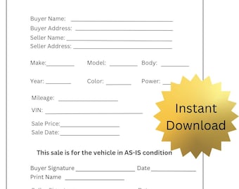 AS IS Vehicle Bill of Sale -- PDF