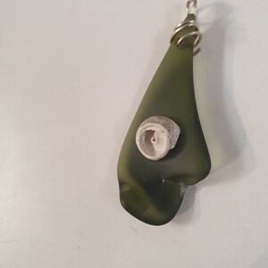 Seaglass and shell pendant image 2