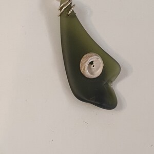 Seaglass and shell pendant image 3