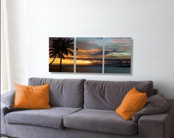 Waikiki Sunset, a triptych print