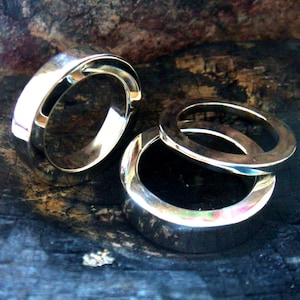 heavy and chunky silver ring, 2mm 4mm 6mm mens wedding band,  8mm 10mm 12mm too, flat and heavy and chunky, your size, edgy feel