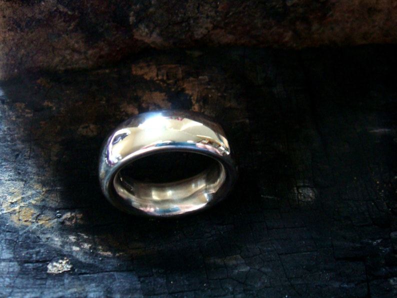 mens wedding band, man's ring, men's wedding ring, 8mm wide wedding band ring, sterling silver ring, unisex comfort fit, heavy, chunky image 4