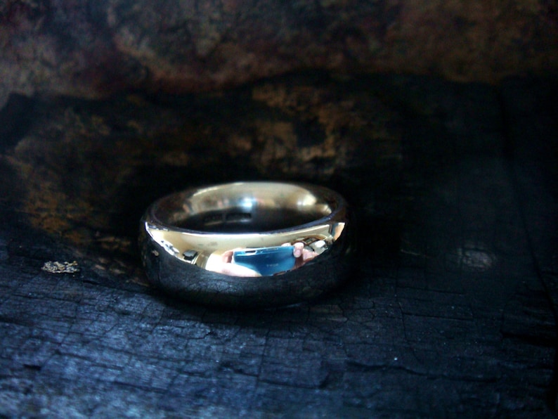 mens wedding band, man's ring, men's wedding ring, 8mm wide wedding band ring, sterling silver ring, unisex comfort fit, heavy, chunky image 2