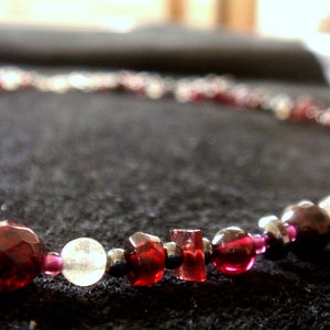 birthstone jewelry, red necklace, january birthstone, or febuary, march, april, may, june july august, september, october november december