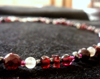 birthstone jewelry, red necklace, january birthstone, or febuary, march, april, may, june july august, september, october november december