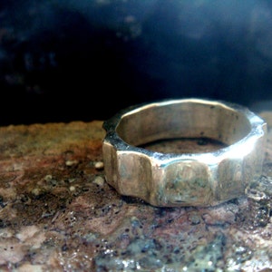 6mm silver band ring, VIKING PARALLEL, heavy sterling silver ring, mens ring, womens ring, chunky,  unisex, rustic feel, your size