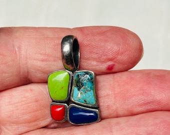 Vintage sterling silver pendant or charm stamped 925 and Thailand four colors