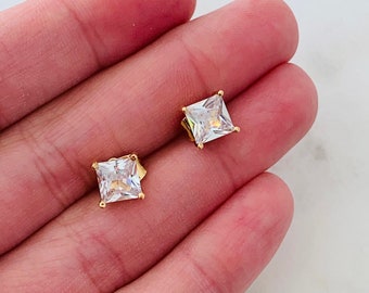 Princess Cut Earring | Etsy Princess Cut Earring | Etsy