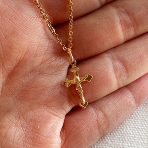 Cross Necklace, Gold Cross Necklace, Cross Jewelry, Tiny Cross Necklace, Layering Necklace, Christian Necklace, Religious Necklace, Dainty