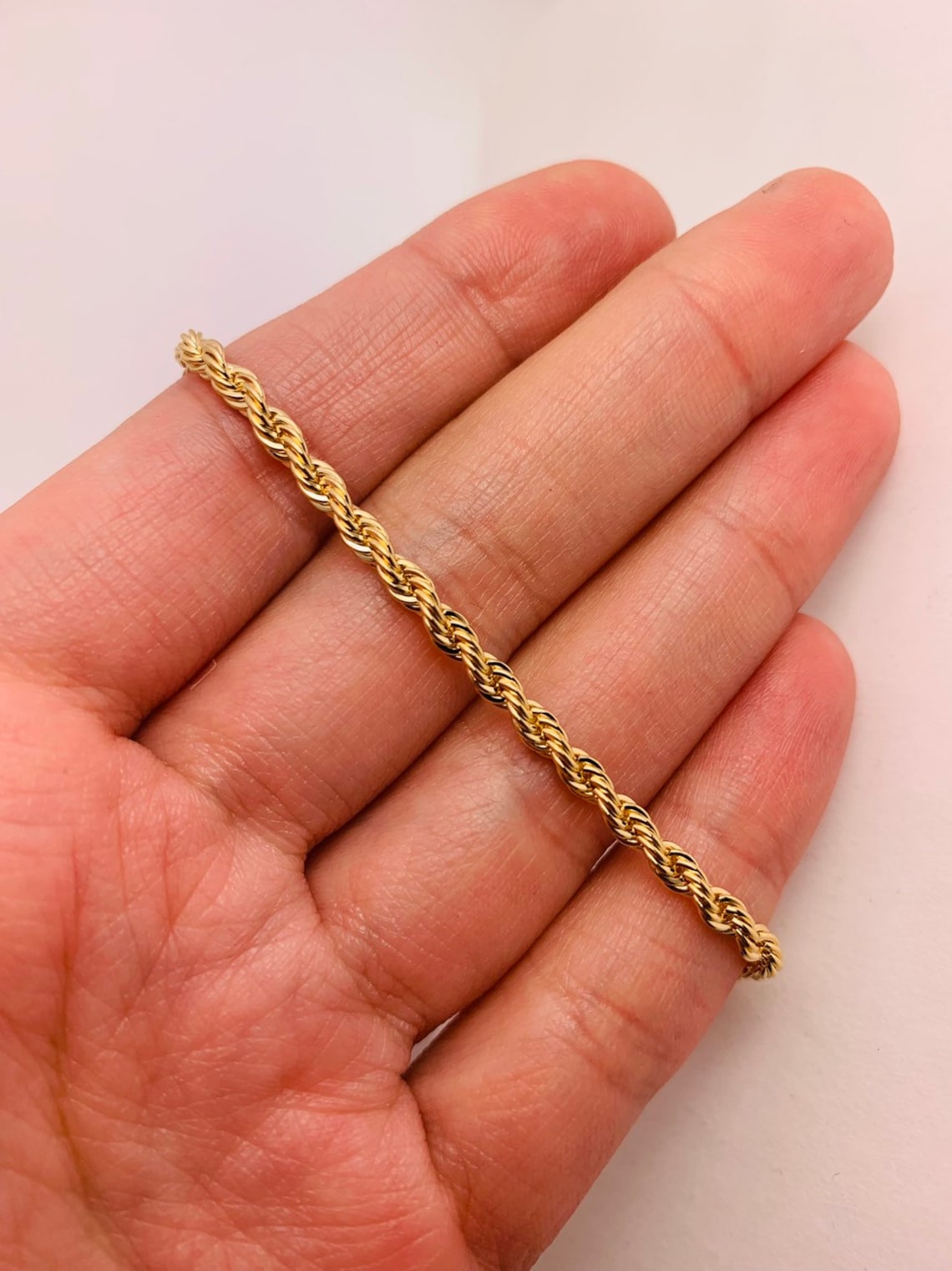 Gold Filled Rope Bracelet Gold Layering Bracelet Gold Chain Etsy