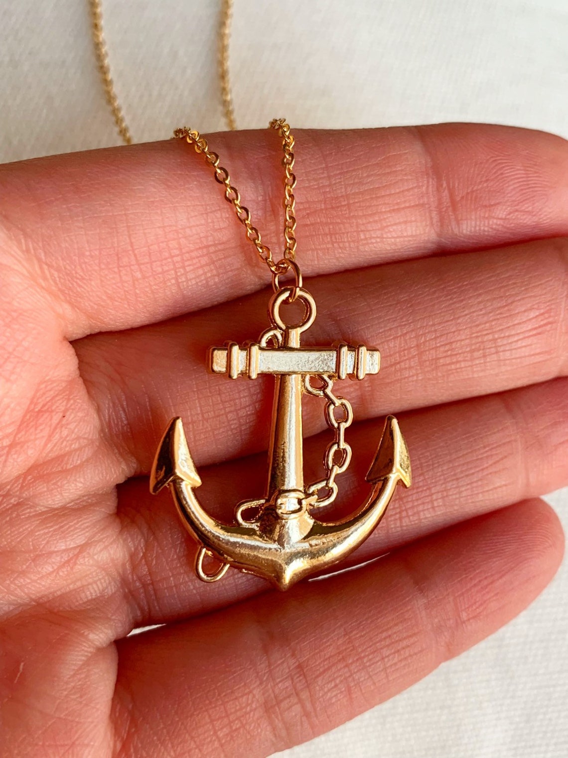 Anchor Necklace Gold Filled Anchor Pendant Gold Anchor Gold Etsy