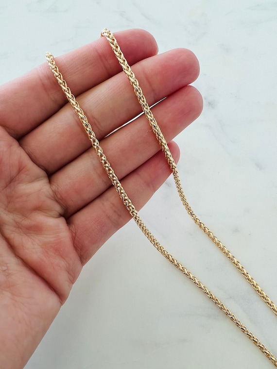 Gold Filled Spiga Chain Gold Filled Wheat Chain Unisex Chain