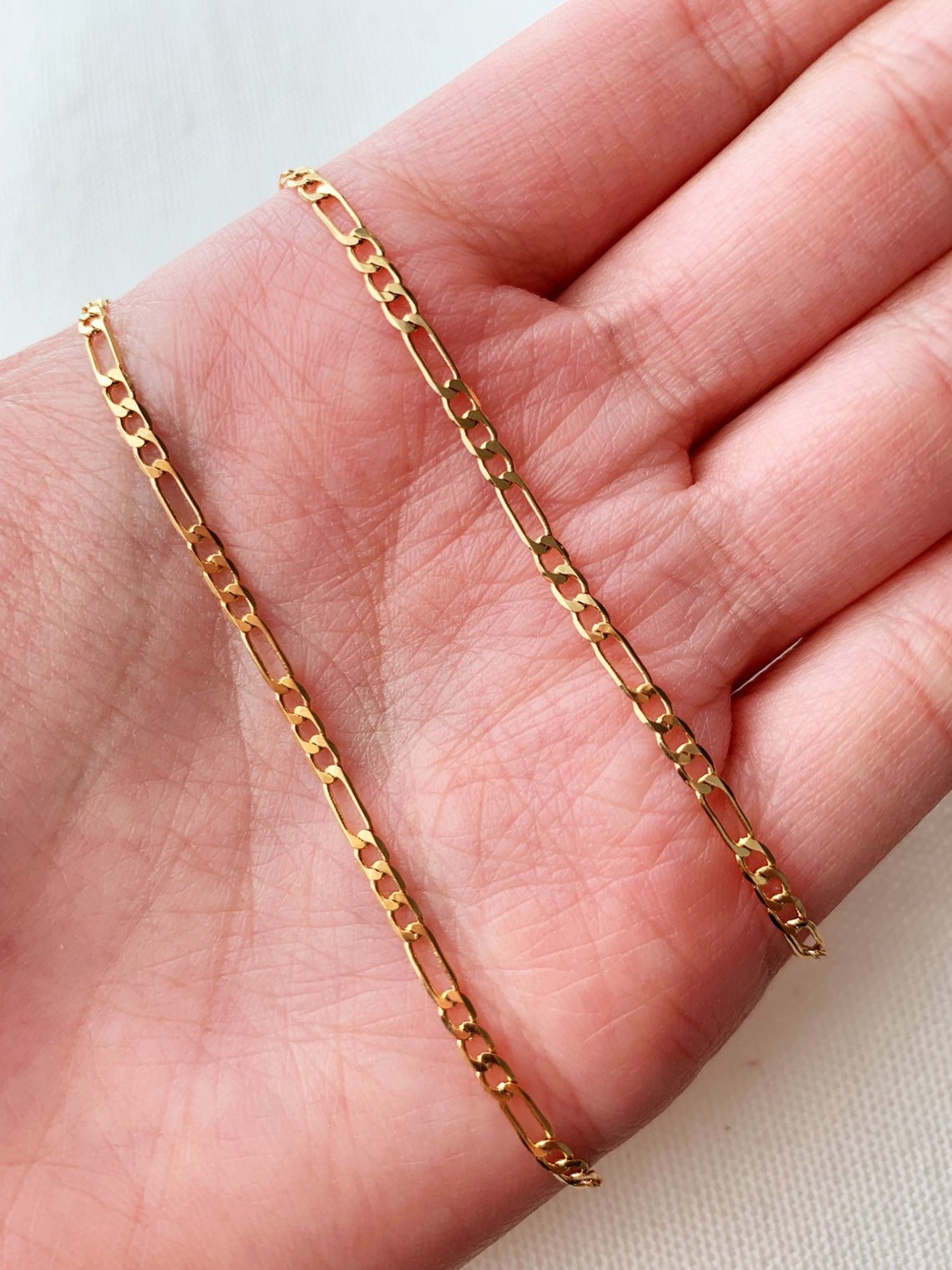 Cross Necklace Figaro Chain Gold Filled Necklace Necklace Etsy