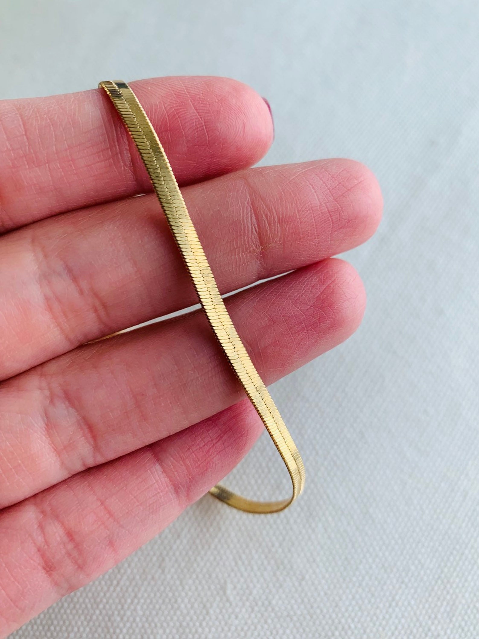 Herringbone Bracelet Gold Filled Bracelet Delicate Bracelet Etsy