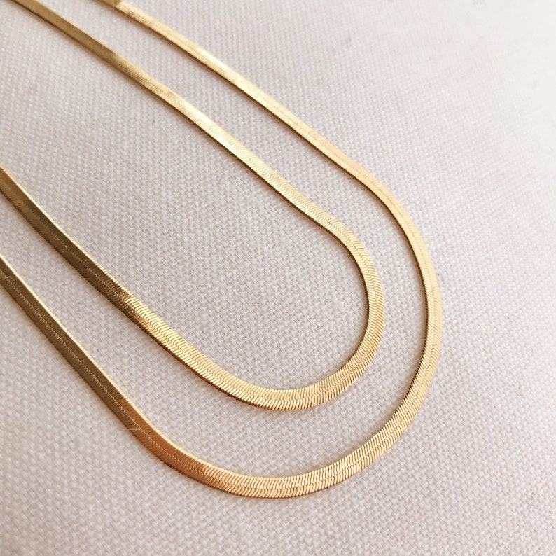Herringbone Chain, 18kt Gold Filled Necklace - Herringbone Necklace, Herringbone Jewelry 