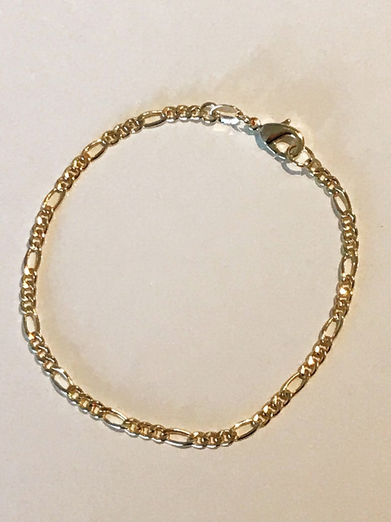 Gold Filled Men's Bracelet Figaro Bracelet 18kt Gold Etsy