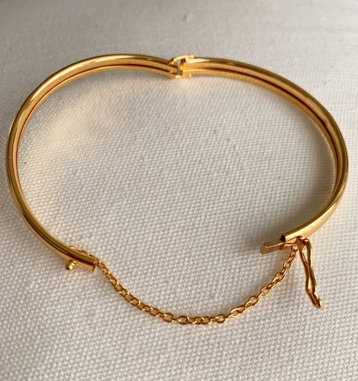 Gold Filled Bangle Bangle With Chain Link Gold Dainty Etsy Norway